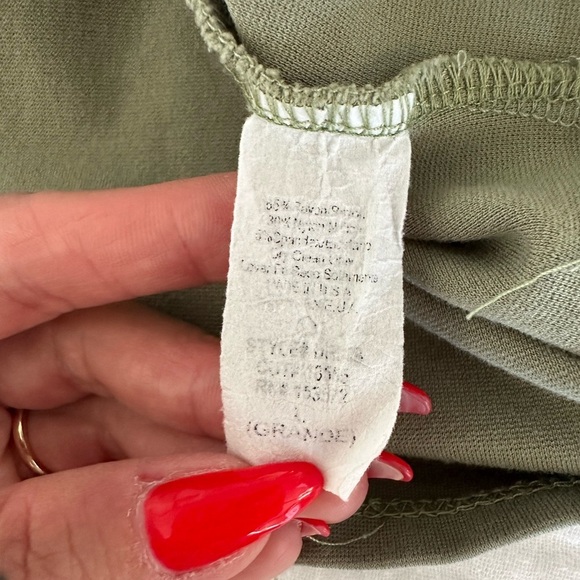 Pink + Sophie Green Keyhole Heavyweight Knot Faux Zip-Back Wrap Dress, Size L - Picture 5 of 7